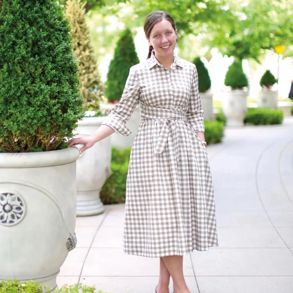 Dainty Jewells Brown Gingham Dress - Picture 3 of 3